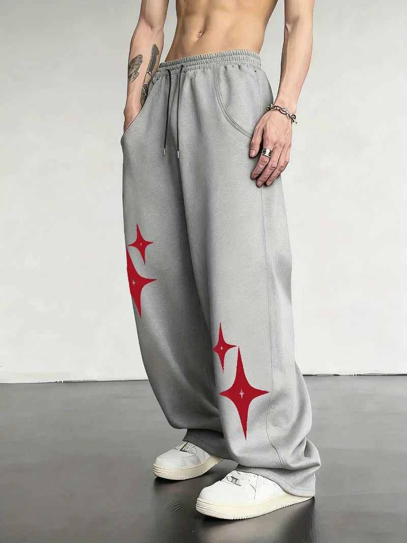 Men’s Y2K Hip-Hop Drawstring Pants – Loose Fit Warm Cotton Casual Trousers