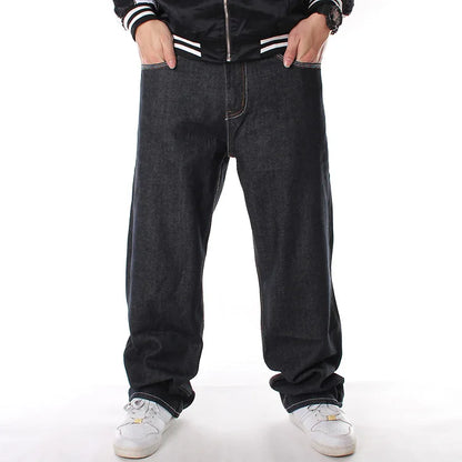 Men’s Y2K Embroidered Baggy Jeans – Oversized Hip Hop Punk Denim