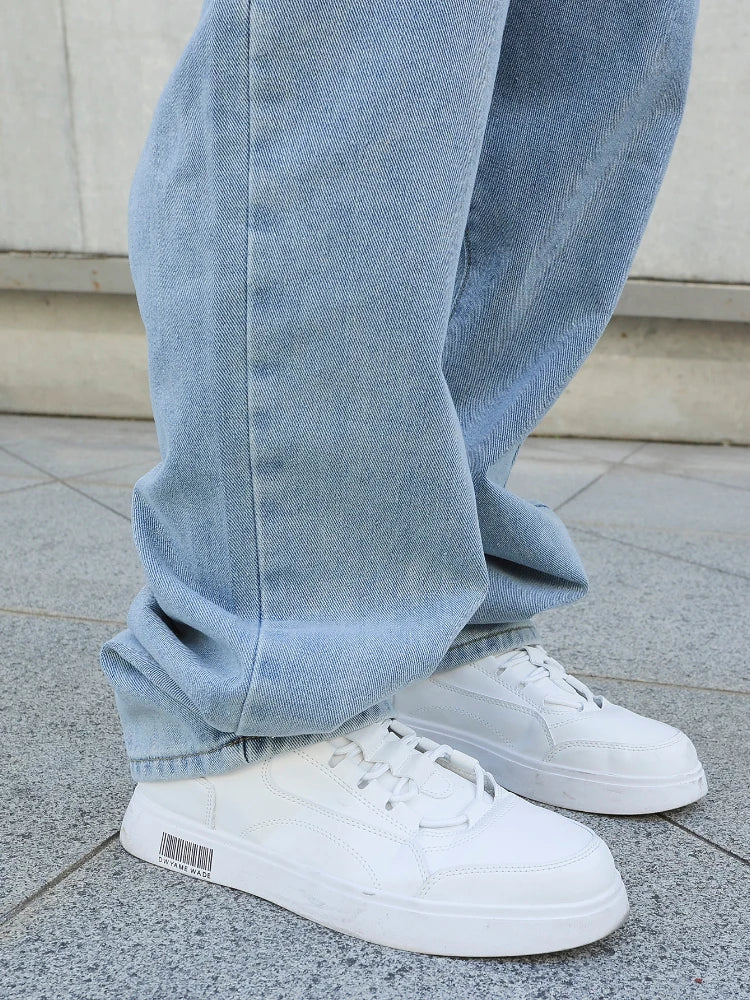 Men’s Baggy Straight-Leg Jeans – Y2K Oversized Casual Wide-Leg Denim Pants