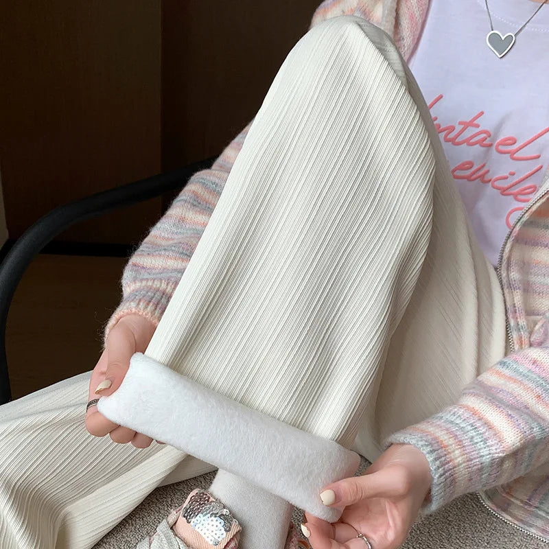 Women’s Fleece-Lined Wide-Leg Pants