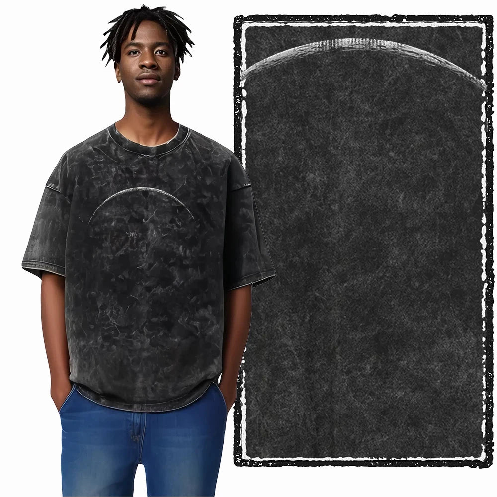 Astronaut Acid Wash Tee – Space Graphic Oversized Streetwear