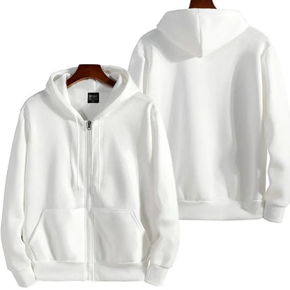 Men’s Zip-Up Hoodie – Autumn/Winter Loose Fit Casual Sweatshirt