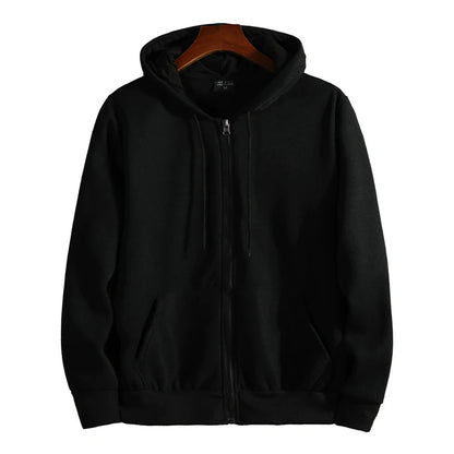 Men’s Zip-Up Hoodie – Autumn/Winter Loose Fit Casual Sweatshirt