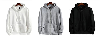 Men’s Zip-Up Hoodie – Autumn/Winter Loose Fit Casual Sweatshirt