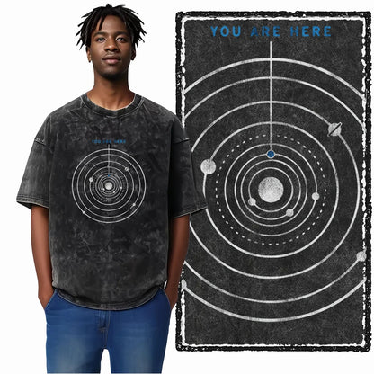 Astronaut Acid Wash Tee – Space Graphic Oversized Streetwear