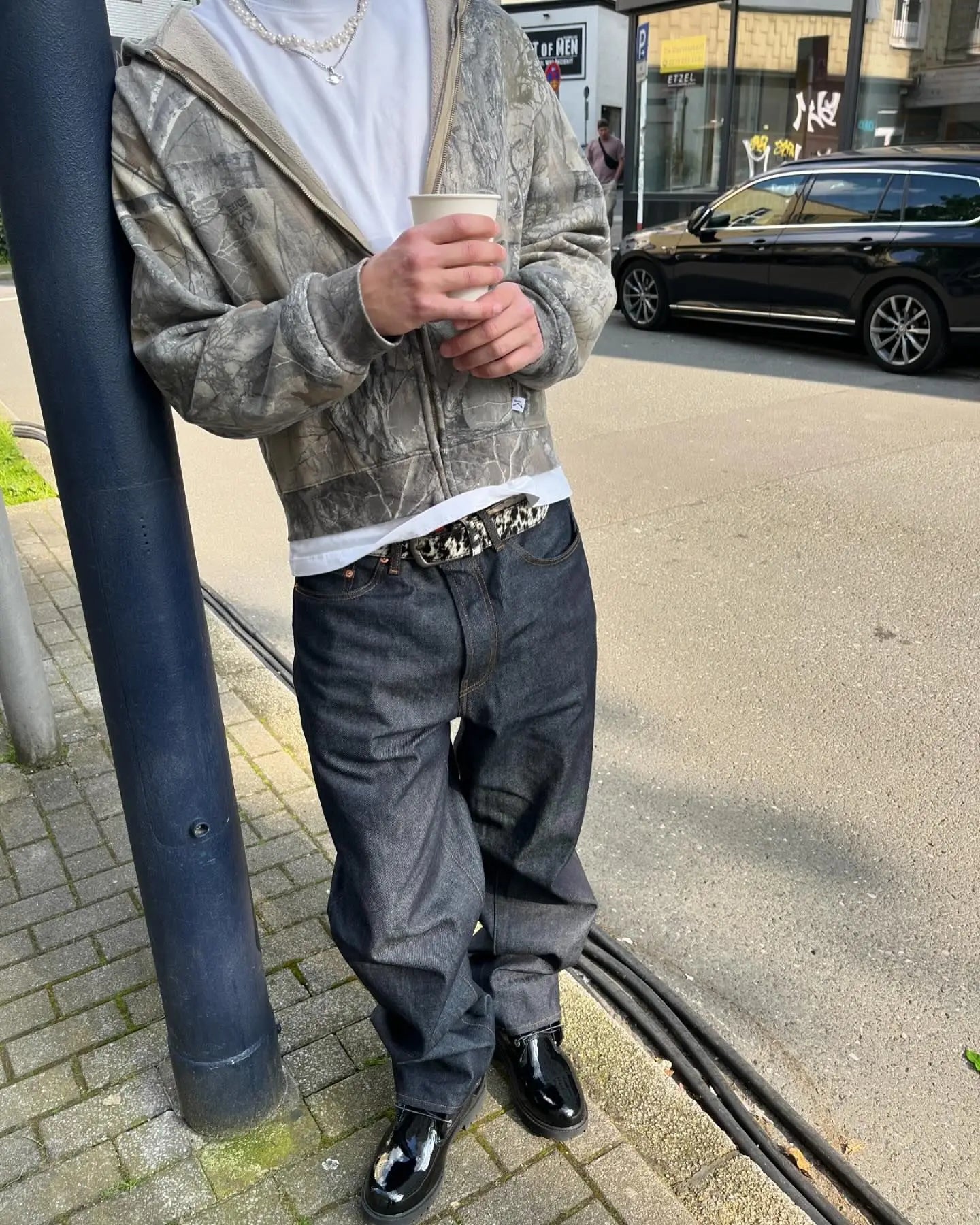 Oversized Y2K Camo Zip-Up Hoodie – Unisex High Street Hip-Hop Sweatshirt