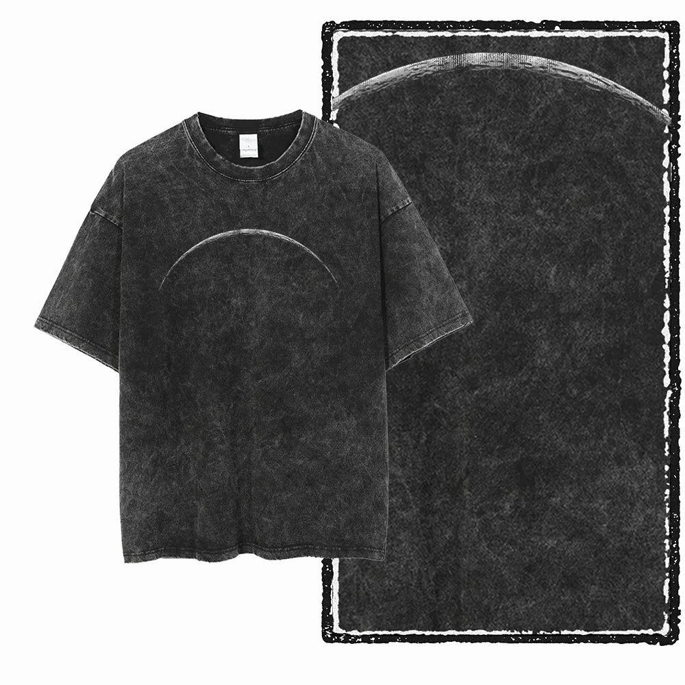 Astronaut Acid Wash Tee – Space Graphic Oversized Streetwear