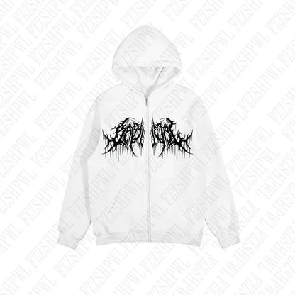 Men’s Y2K Graphic Hoodie – Gothic Hip-Hop Long Sleeve Streetwear