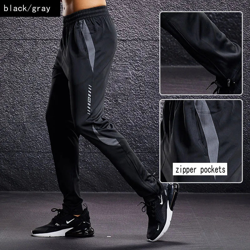 Men’s Sports Joggers – Running Pants with Zipper Pockets, Training & Fitness Trousers