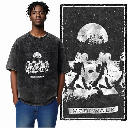 Astronaut Acid Wash Tee – Space Graphic Oversized Streetwear