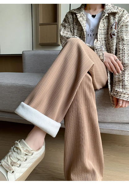 Women’s Fleece-Lined Wide-Leg Pants