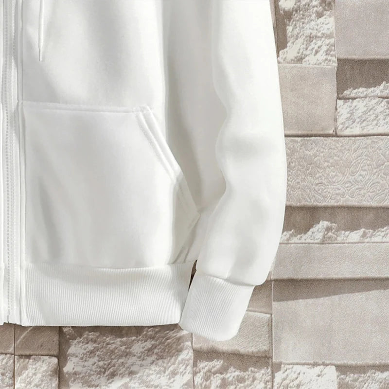 Men’s Zip-Up Hoodie – Autumn/Winter Loose Fit Casual Sweatshirt