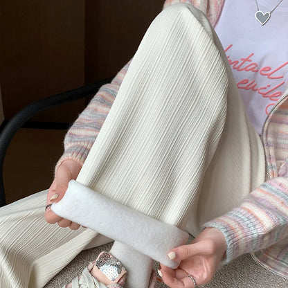 Women’s Fleece-Lined Wide-Leg Pants