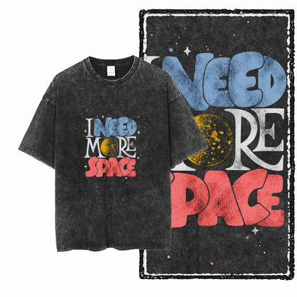 Astronaut Acid Wash Tee – Space Graphic Oversized Streetwear