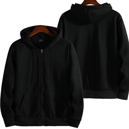 Men’s Zip-Up Hoodie – Autumn/Winter Loose Fit Casual Sweatshirt