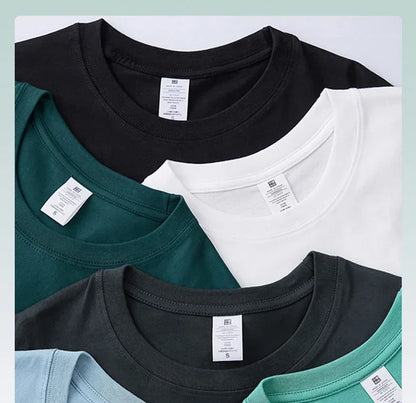 Men’s 230G Heavy Cotton Tee – Loose Fit Solid Color Short Sleeve