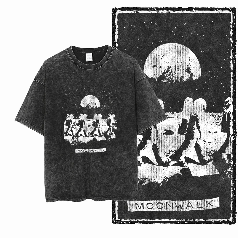 Astronaut Acid Wash Tee – Space Graphic Oversized Streetwear