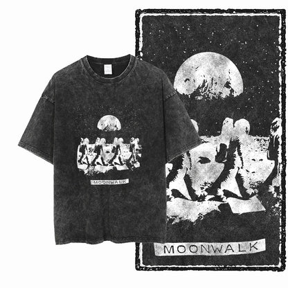 Astronaut Acid Wash Tee – Space Graphic Oversized Streetwear