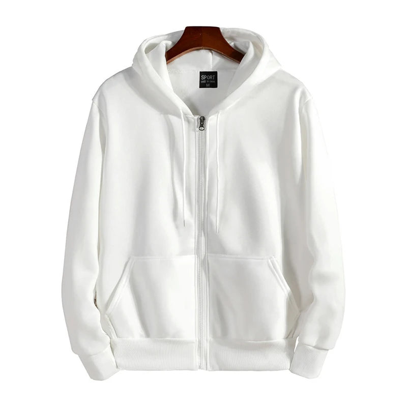 Men’s Zip-Up Hoodie – Autumn/Winter Loose Fit Casual Sweatshirt