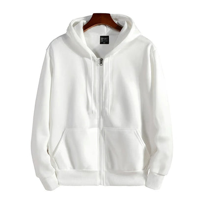Men’s Zip-Up Hoodie – Autumn/Winter Loose Fit Casual Sweatshirt